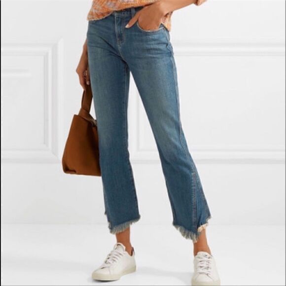 𝅺CURRENT/ELLIOT The Flare Kick Mid Rise Crop Jeans 23 - Picture 1 of 5